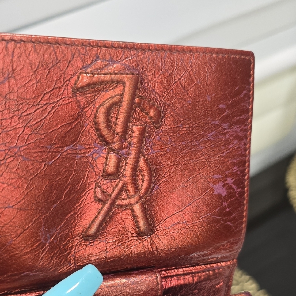 Yves Saint Laurent Shimmering Copper Wallet RARE VINTAGE - Picture 15 of 16